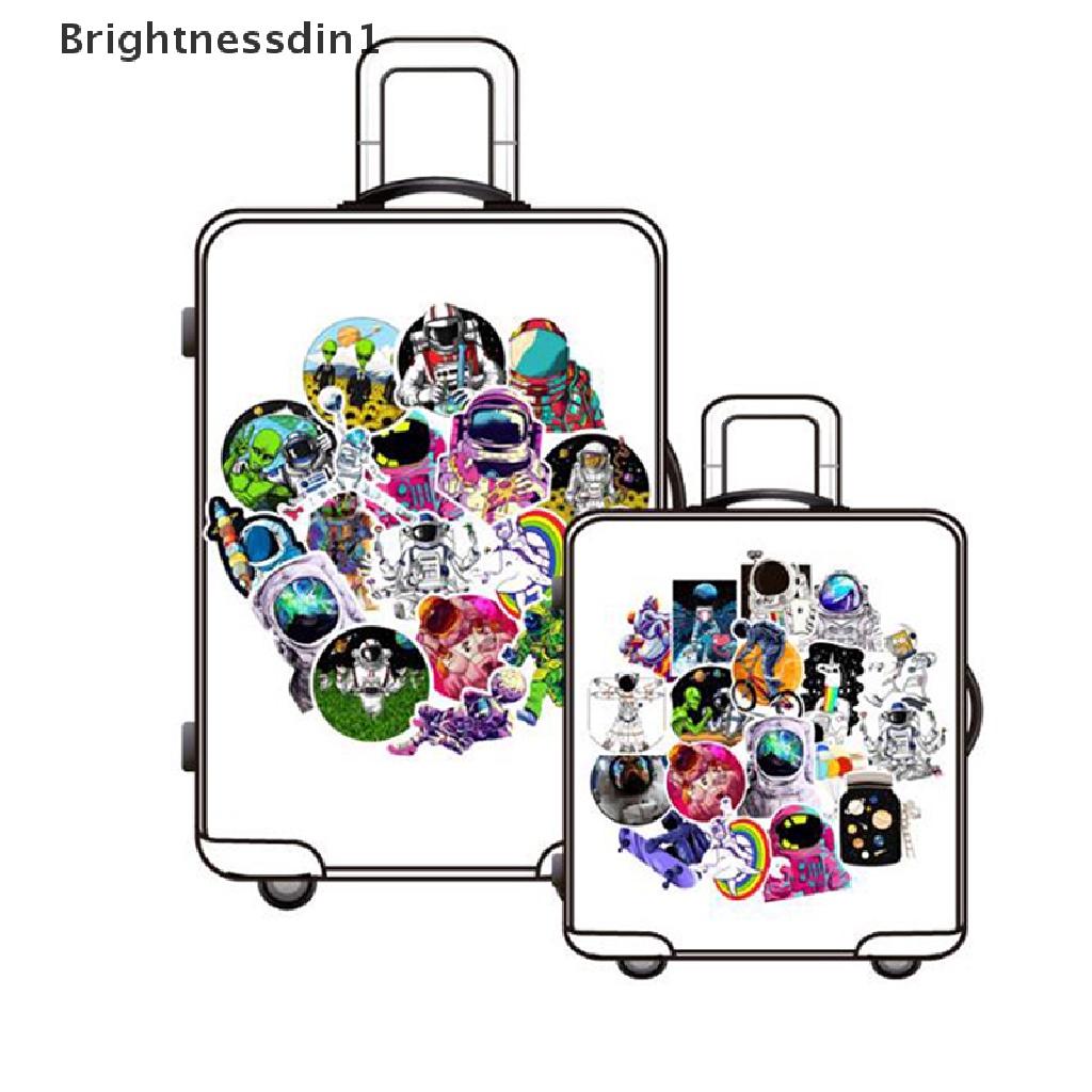 (Brightnessdin1) 50pcs Stiker Graffiti Astronot Anti Air Untuk Dekorasi Skateboard / Laptop / Koper DIY