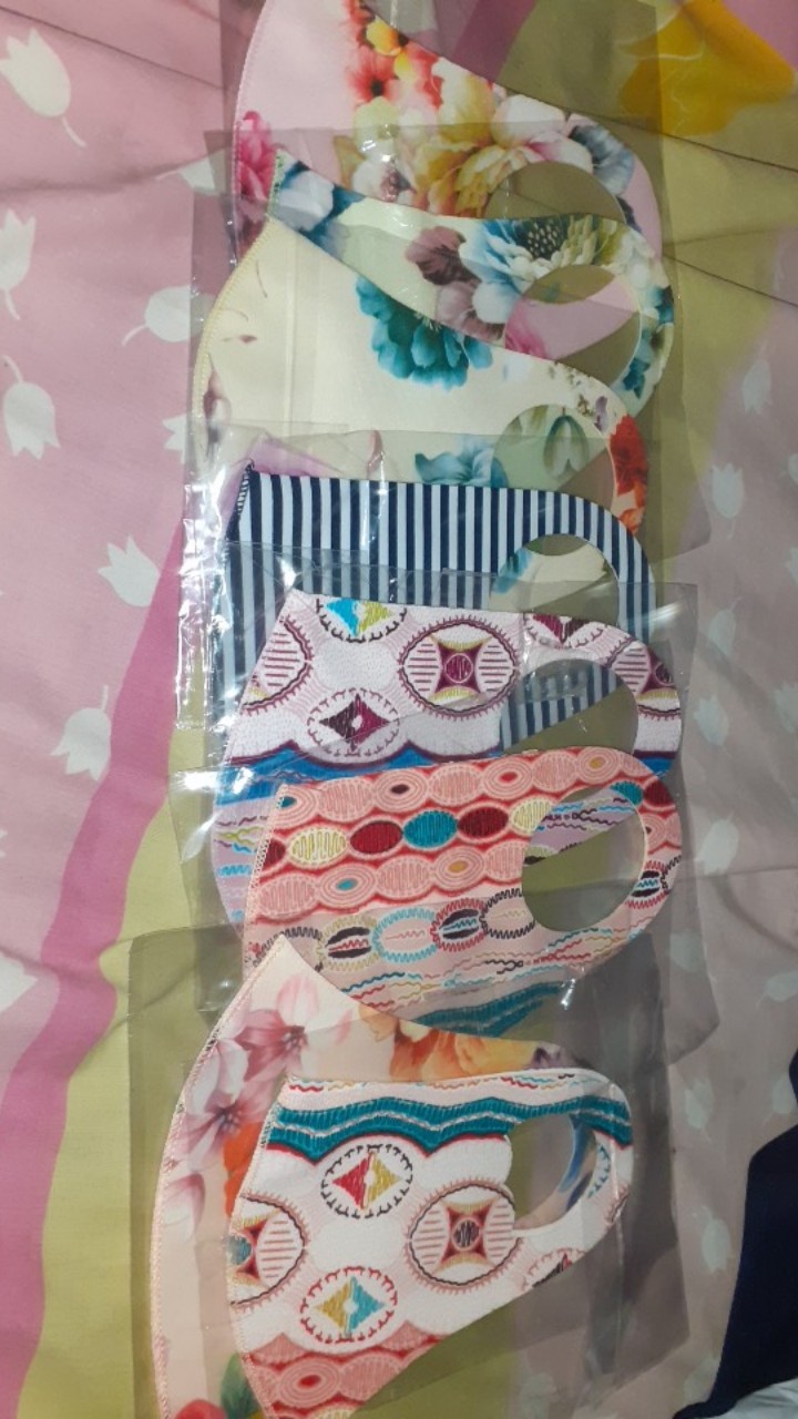 Masker Kain Scuba Motif Stripe