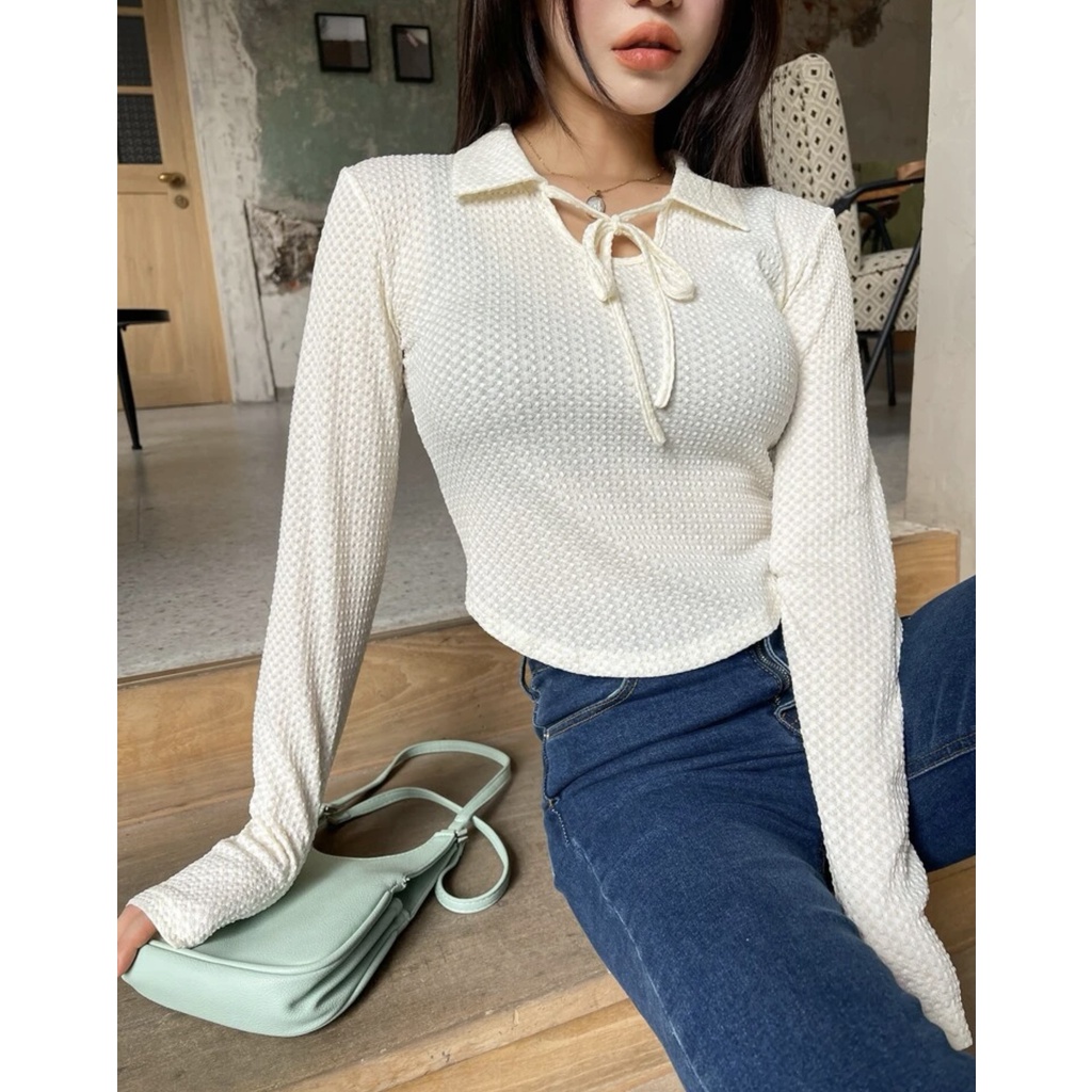 BLOUSE KOREA - BLOUSE CROP - PANICULATA BLOUSE