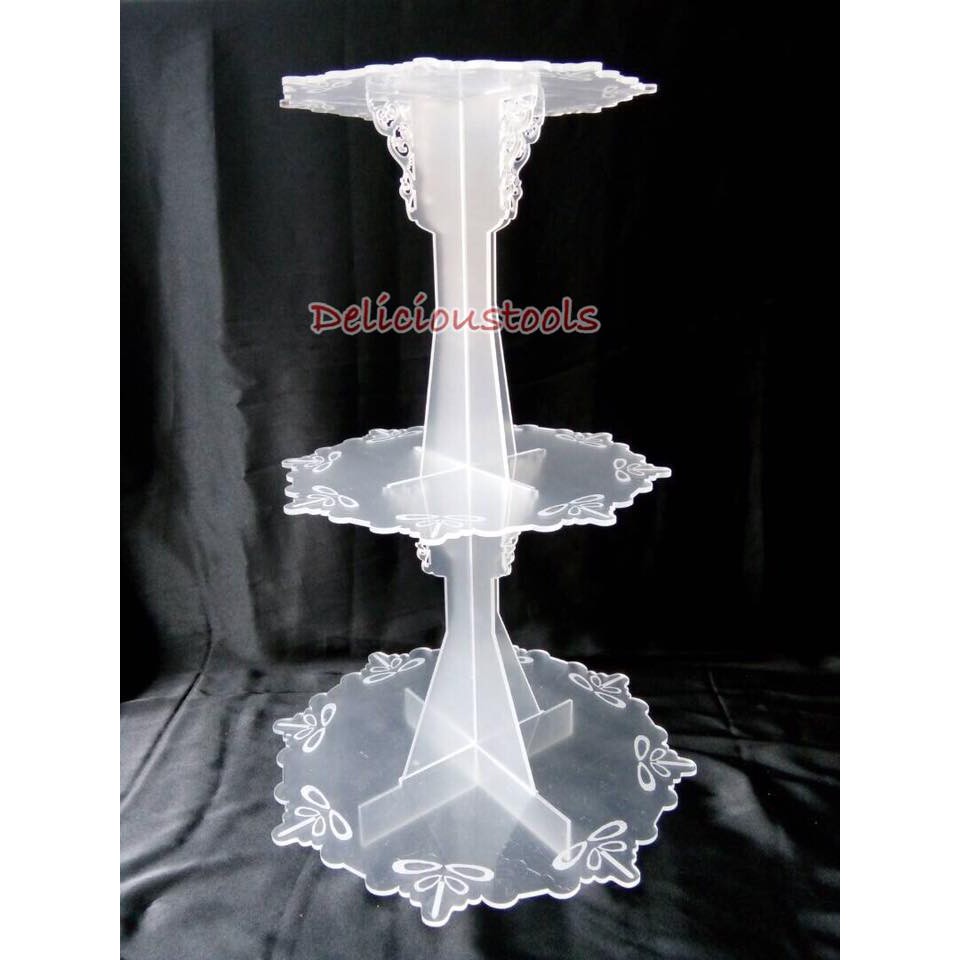 ST077 3 Tier Acrylic Cake Stand Lace cake stand cupcake stand cakepop stand