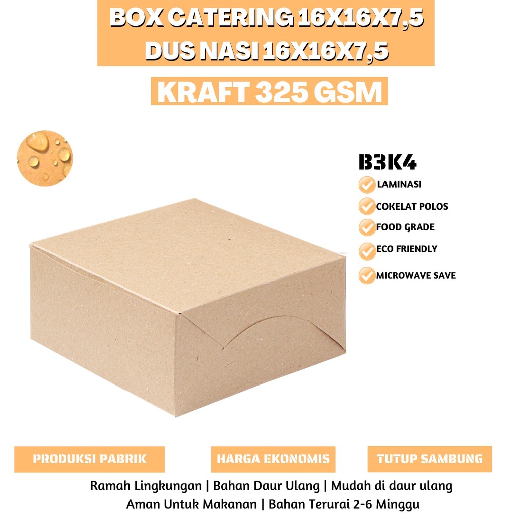 Box Nasi Catering Dus Ayam Bakar Box 16x16 (B3K4-16X16X7.5 Cm)