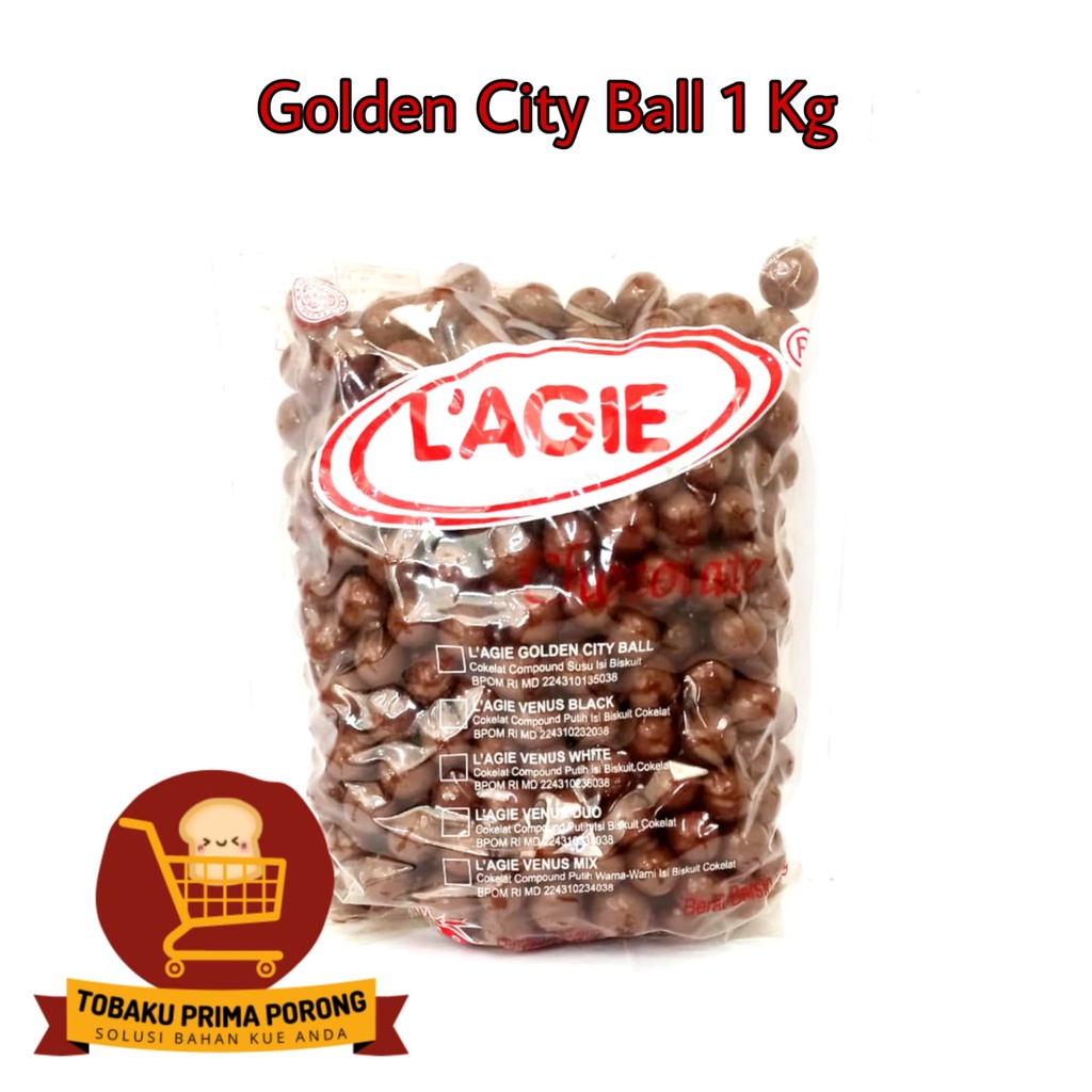 

L'AGIE GOLDENCITY BALL 1KG - PERMEN COKLAT - BISCUIT COKLAT