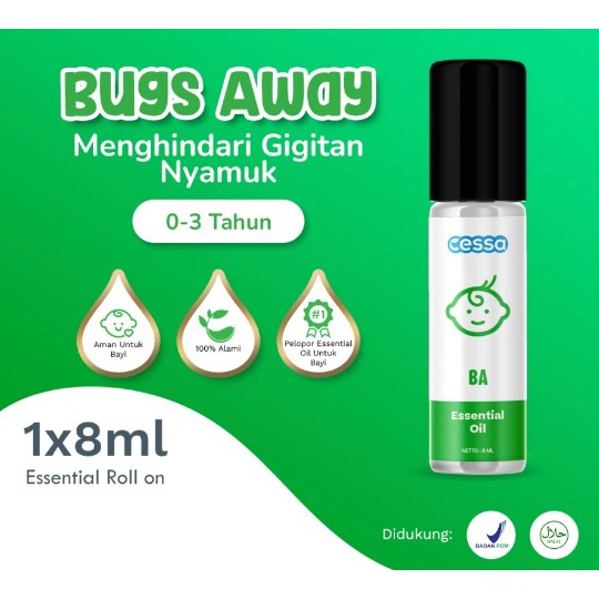 Cessa Essential Oil - Bugs Away | Menjaga Bayi Dari Gigitan Nyamuk