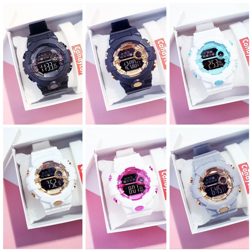 [COD] Jam Tangan Digital Wanita CandyCat Tali Rubber / Jam Tangan Wanita CandyCat Import