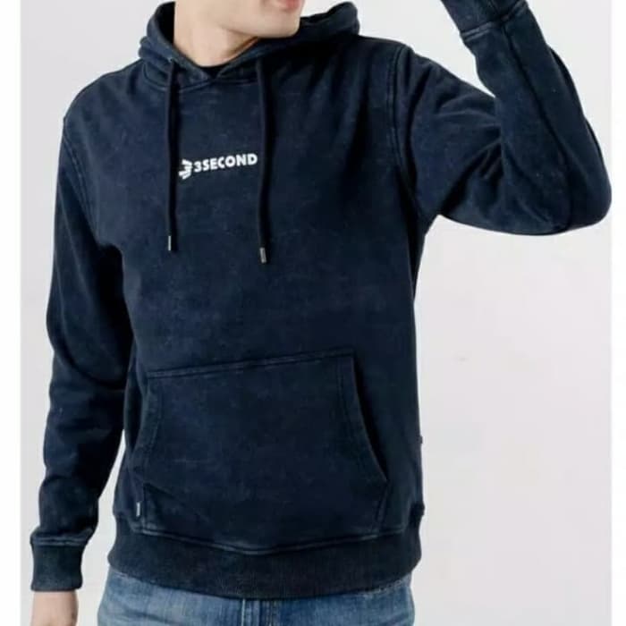 sweater distro jaket keren switer pria hoodie 3second - Hitam