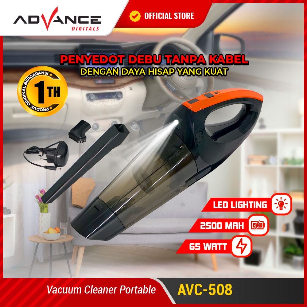 Advance Vacuum Cleaner AVC 508  Penyedot Debu Portable Wireless ORIGINAL BERGARANSI RESMI MANTAP