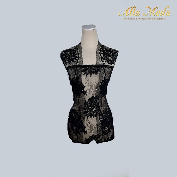 

Alta Moda Brokat Perancis Elegant Black Floral