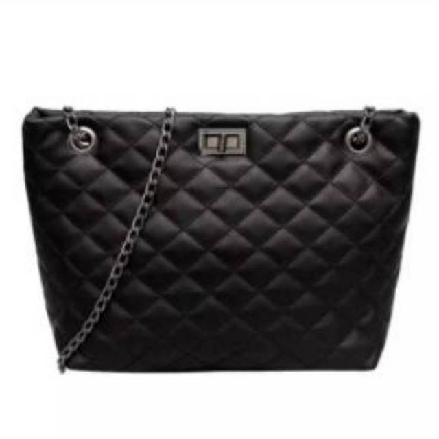 tas selempang / tas tote bag wanita rantai hitam ALMEERA