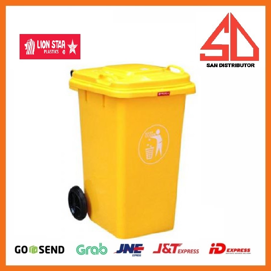 Tempat Sampah tong sampah Kotak Sampah Astana Dustbin 120 LITER (with wheels) lion star C-67