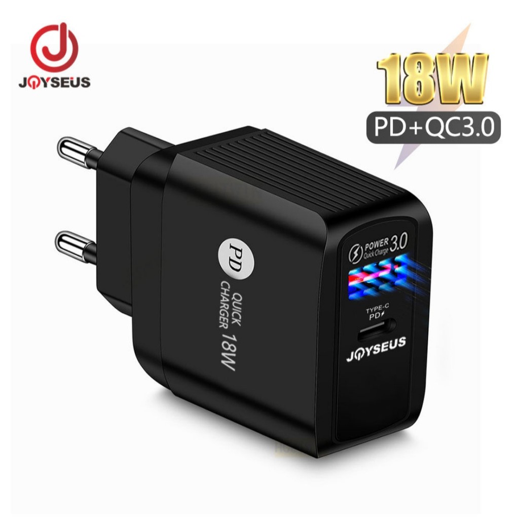 Charger JOYSEUS T1PD 2 Port USB + Type C Fast Charging 18 W - CL0022