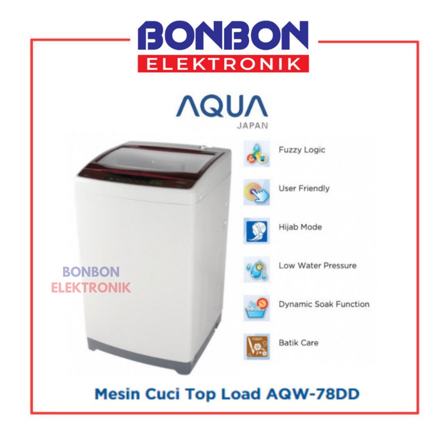 AQUA Mesin Cuci Top Loading 1 Tabung 7KG AQW-78DD / AQW 78 DD