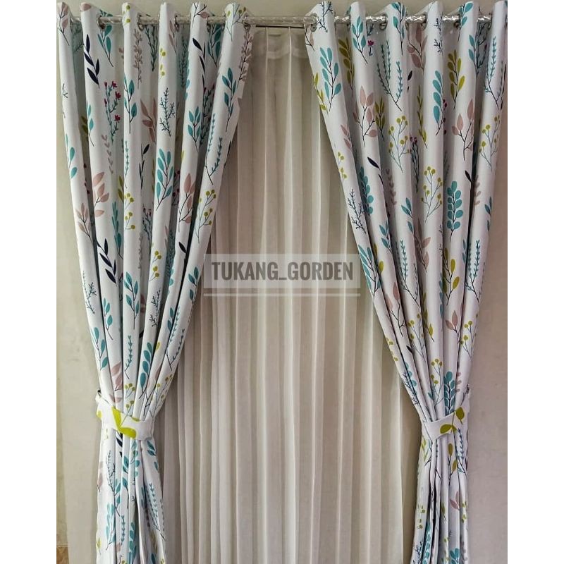GORDEN BLACKOUT GORDEN JENDELA GORDEN PINTU MOTIF BUNGA LAVENDER