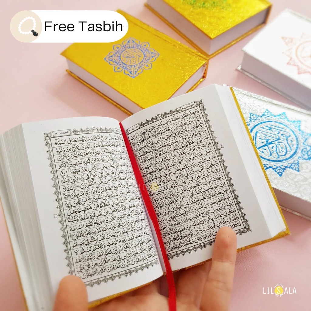 [QT] Al Quran Saku Murah Free Tasbih Cover Emas Travelling Kecil Mini