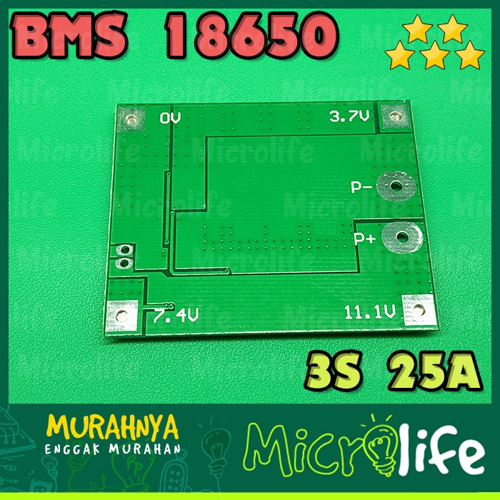 BMS 3S 25A LITHIUM ION 18650 PCM BATTERY MANAGEMENT PROTECTION BOARD