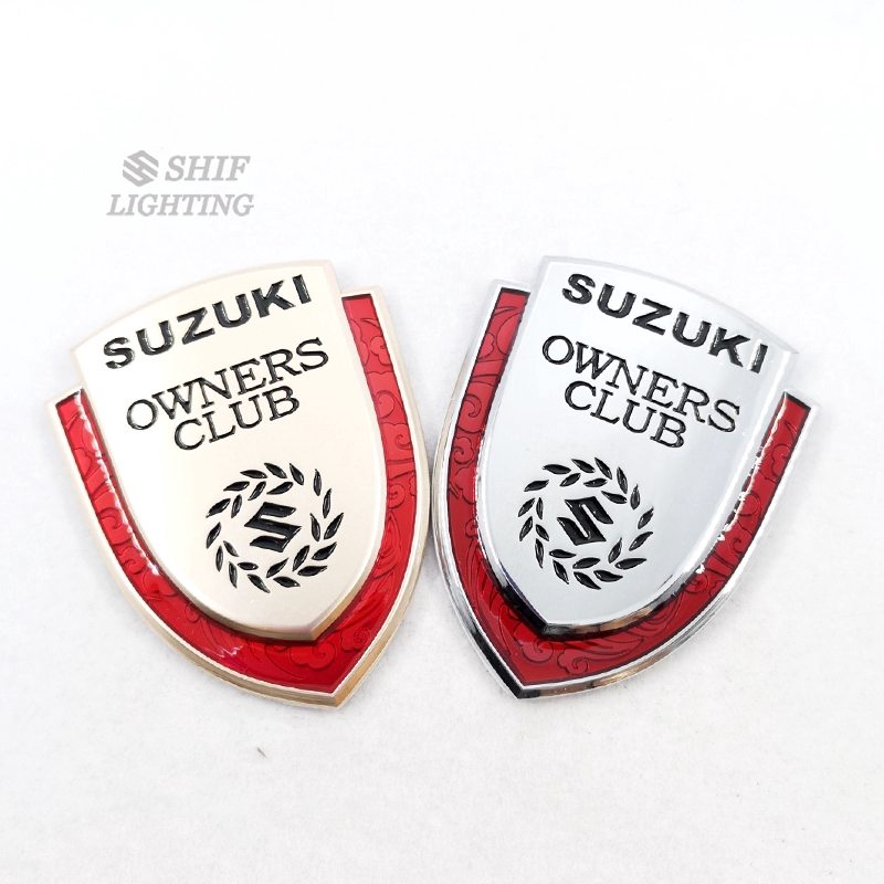 1Pc Stiker Emblem Logo SUZUKI OWNERS CLUB Bahan Metal Untuk Mobil SUZUKI