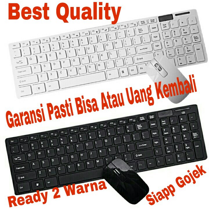 SET KEYBOARD DAN MOUSE WIRELESS SLIM DESIGN TERMURAH (Top Quality)