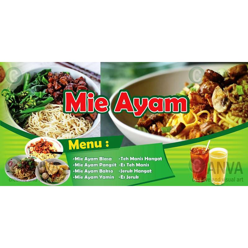 Spanduk Mie Ayam Cdr Spanduk banner bakso mie ayam dan soto berbagai ukuran