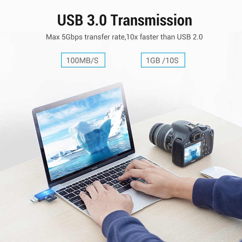 ( Bisa Cod ) Vention Card Reader USB A 3.0 2.0 Type C Micro SD Card OTG CCH CCJ ORI