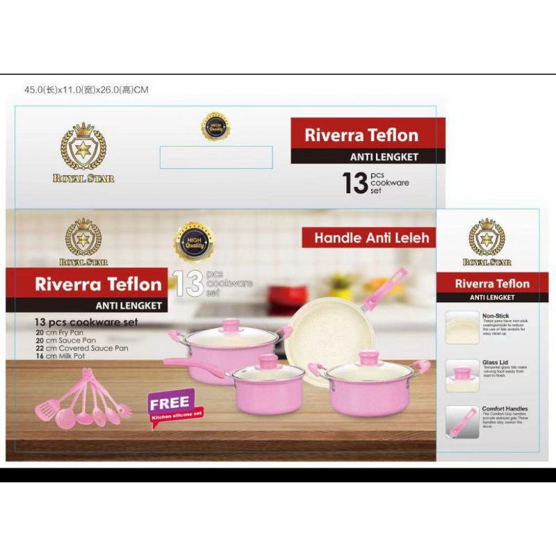 Panci Teflon Set merk Rivera Teflon