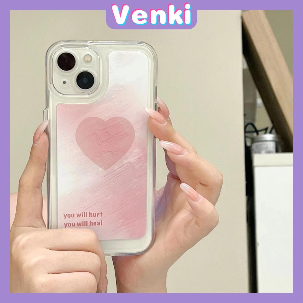 iPhone Case Silicone Soft Case Clear Case Thickened Shockproof Protection Camera Metal Button Pink Heart Compatible For iPhone 11 Pro Max 13 Pro Max 12 Pro Max 7Plus xr XS Max