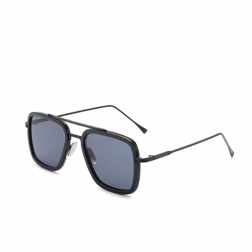 Kacamata Anti UV400 [ Hitam Hitam ] Sunglasses Pria &amp; Wanita - Design Korea - HM8033