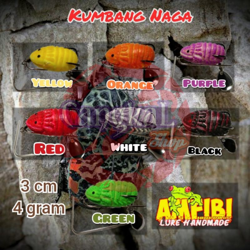 Umpan / lure softfrog / kodok palsu AMFIBI KUMBANG NAGA 3D 3 cm / 4 graam