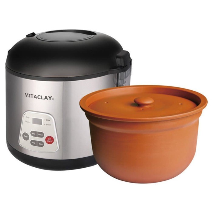 Vitaclay Organic Multi Slow Cooker Clay Insert Non Toxic Eco Friendly Rice Cooker Vita Clay Kendi Shopee Indonesia