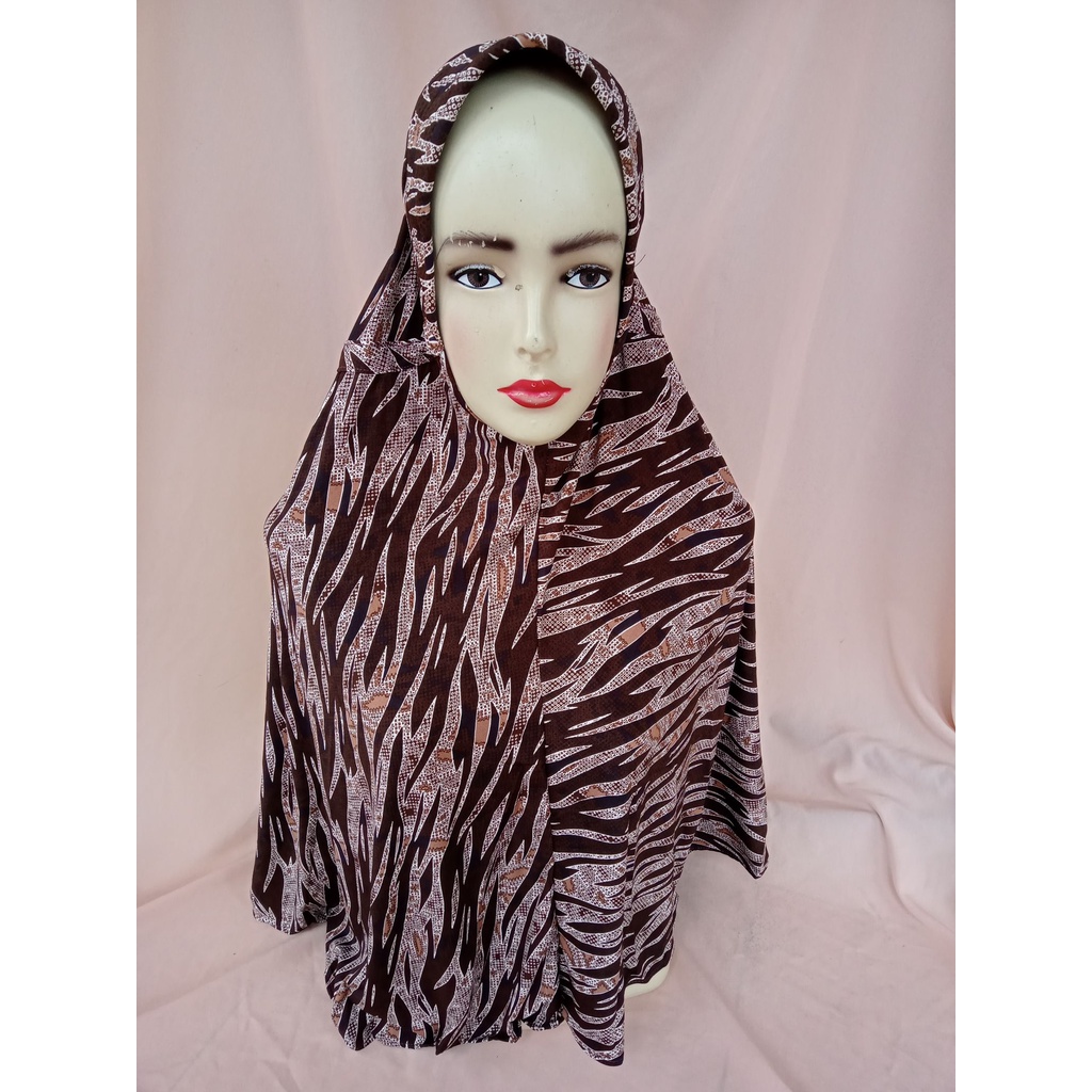Kerudung bergo hijab jilbab instan serut jokowi XL motif