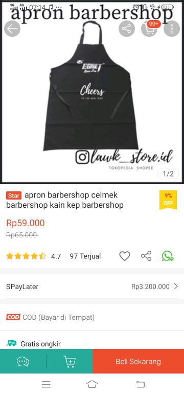 Apron Barbershop Celmek Barbershop Kain Kep Barbershop Barbercape Bisa Cod