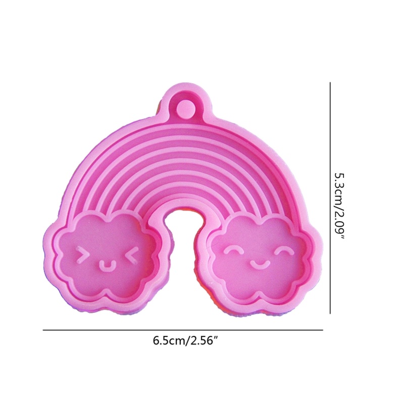 Siy Cetakan Liontin Epoxy Bentuk Awan Pelangi Bahan Silikon Untuk Gantungan Kunci DIY