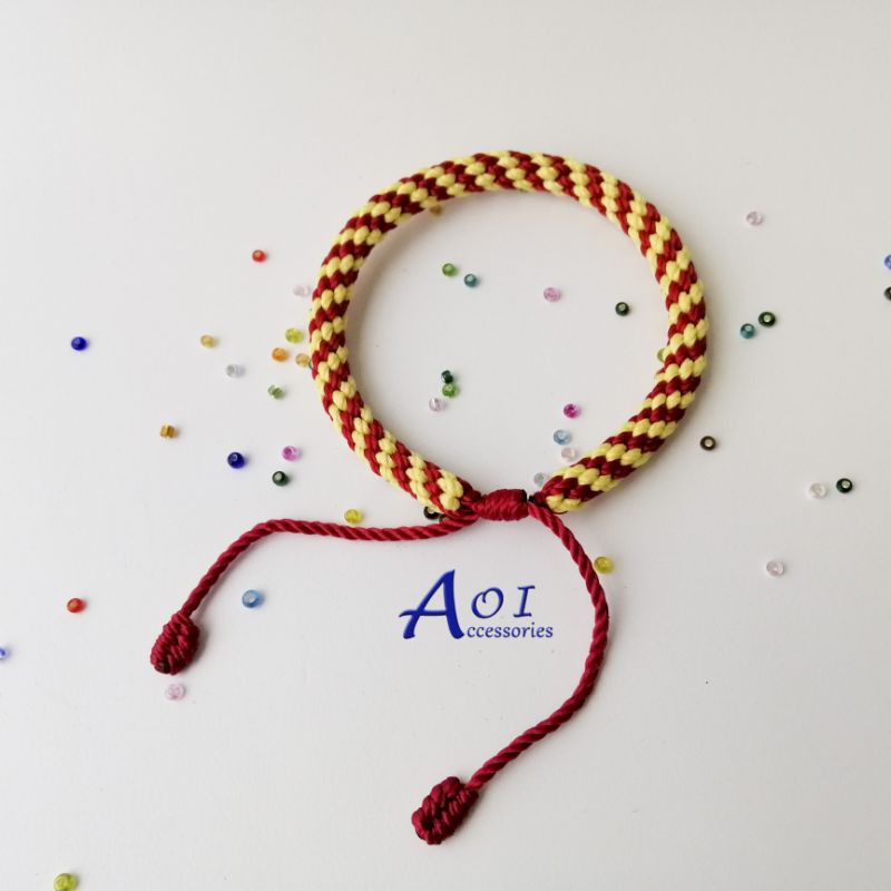 Gelang Tali Kumihimo Merah - Kuning (Kumihimo Bracelet Red - Yellow)