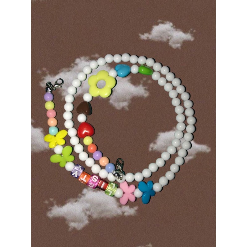 

White pastel mixed custom strap mask