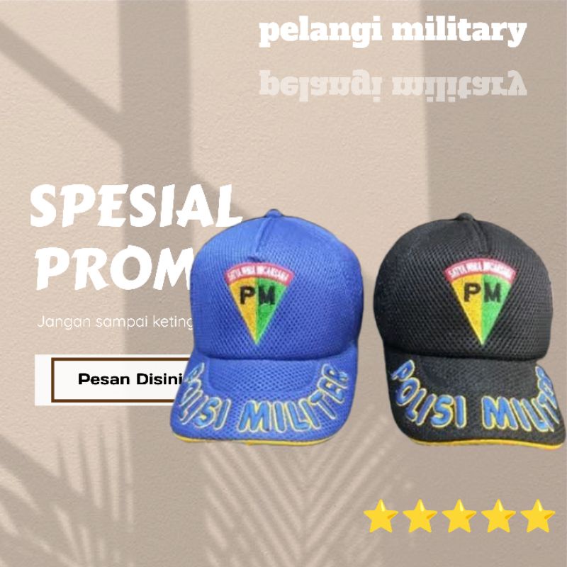 TOPI PM DOUBLEMES FUL BORDIR TIMBUL POLISI MILITER/KUALITAS SUPER