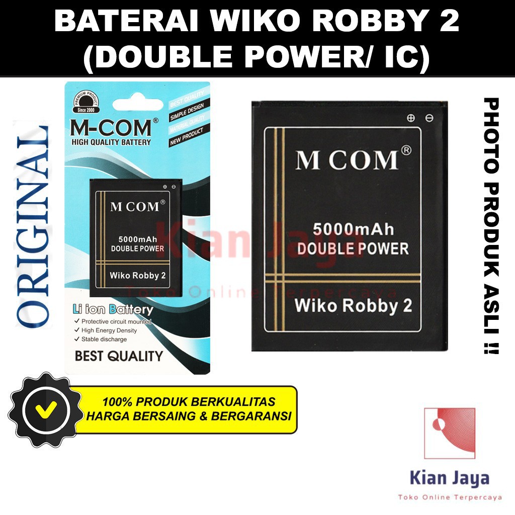 MCOM Baterai Hp Wiko Robby 2 Original Double Power Batre Batrai Battery Ori