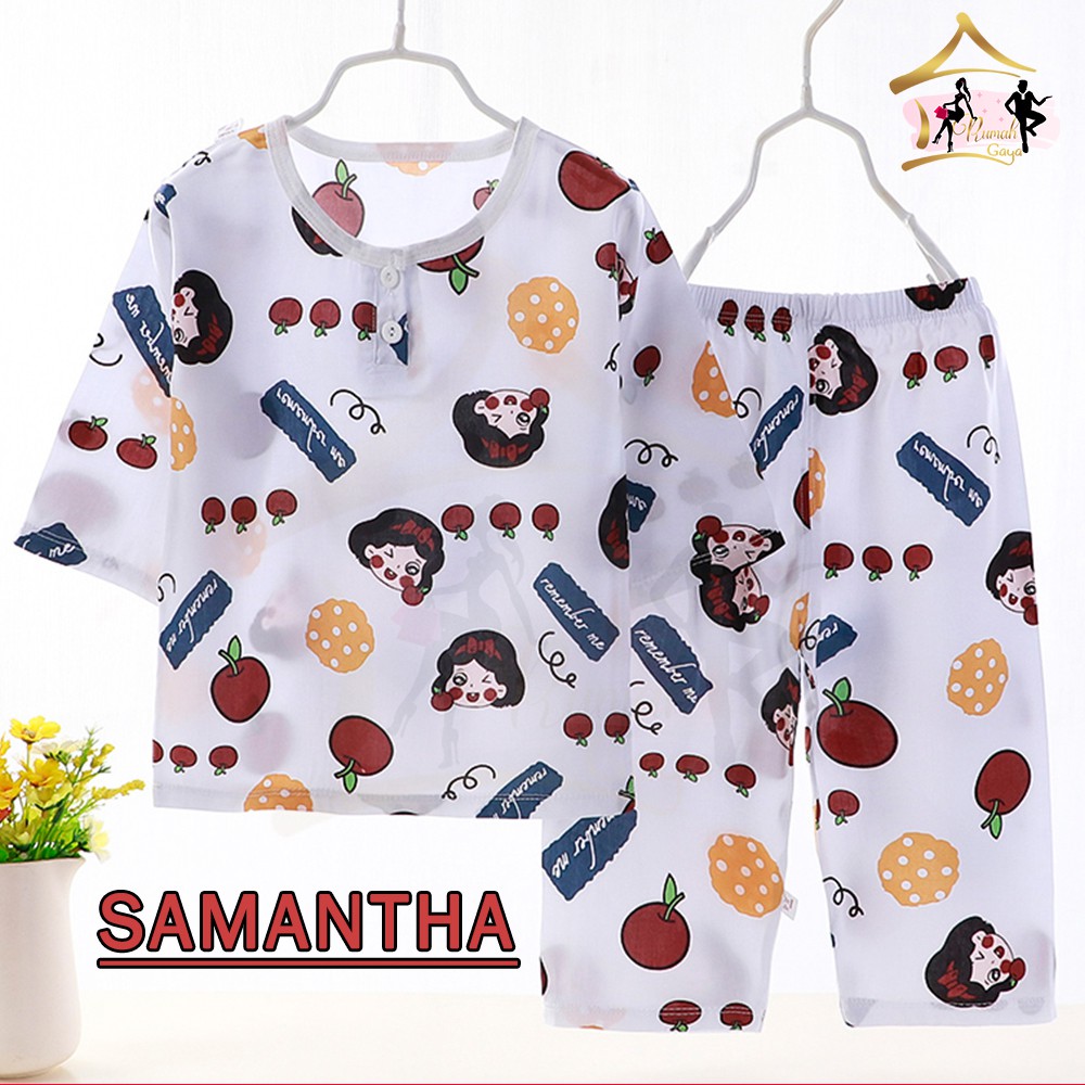 Setelan Piyama Anak Usia 2 Tahun (Size M) - Motif Karakter / Lengan Panjang Baju Tidur Bahan Import