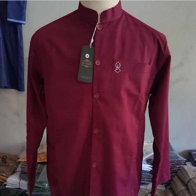 Baju Koko Al Kafi Kantong Terompah MAROON