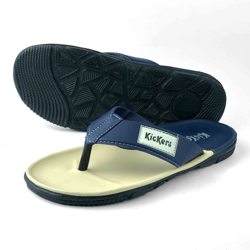 Sandal Jepit Pria Distro Casual Keren Sendal Murah Terbaru JPT-08 NAVY