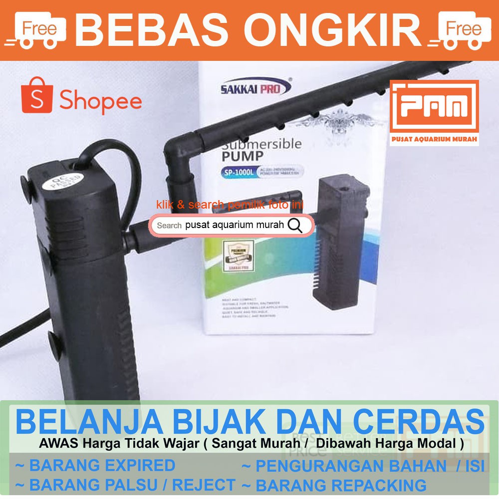 Pompa Filter Aquarium Kecil Sakkai Sakai Pro Sp1000L Sp 1000 L Cuma 6 Watt PAM