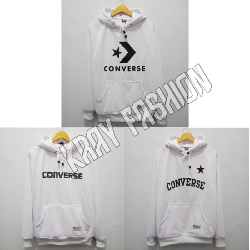 Sweter Hoodie JAKET CONVERSE putih Jaket Sweater Hoodie Distro Best premium