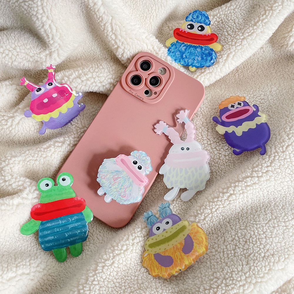 1pc Stand Holder Lipat Desain Kartun Monster Mulut Besar Untuk Handphone