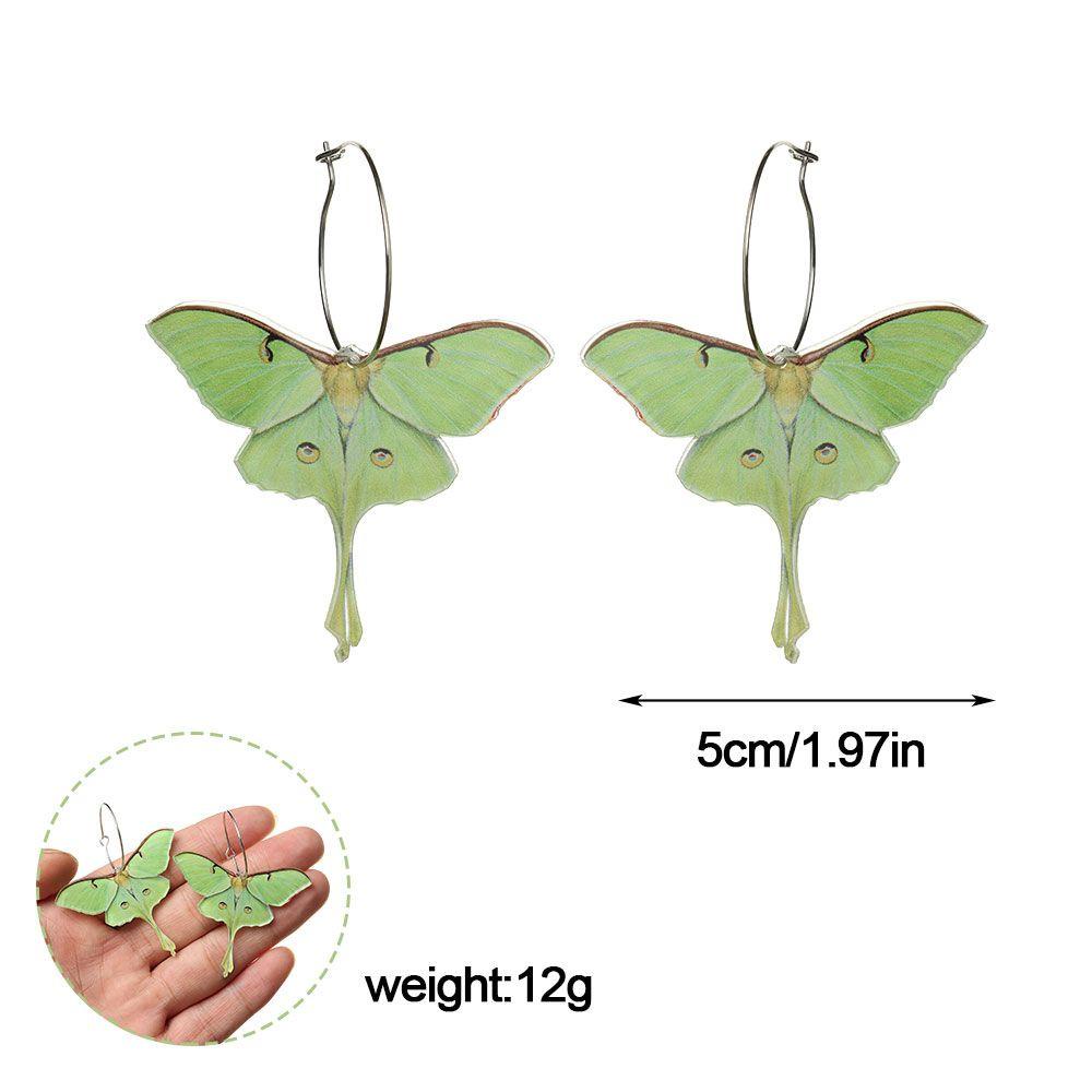 Lily Green Butterfly Moth Pesta Lucu Statement Tidak Biasa Vintage Wanita Cewek