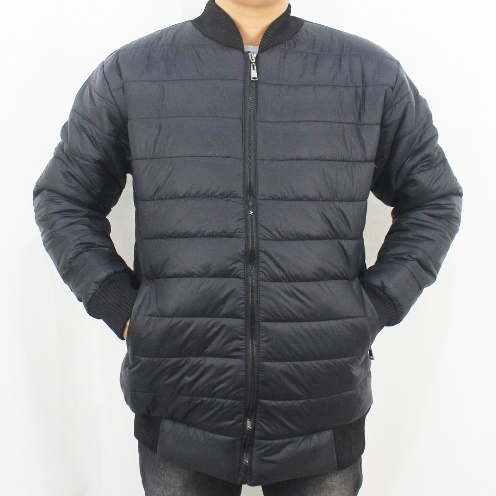 JAKET BOMBER PUFFER TEBAL PRIA - JAKET WINTER - JAKET PARASUT TEBAL - JAKET GUNUNG TEBAL PRIA HITAM