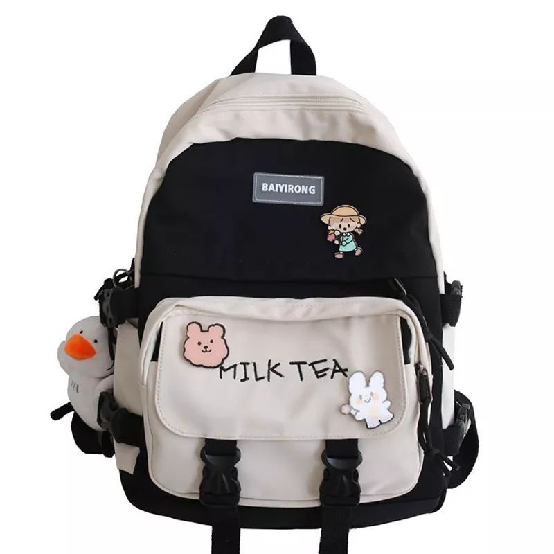 Ransel Wanita Remaja Tas Ransel Motif Milk Tea Ransel wanita