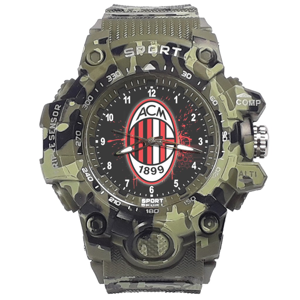 (ISTIMEWA BOSSQUE) JAM CUSTOMAC STRAP ARMY - 5 Warna