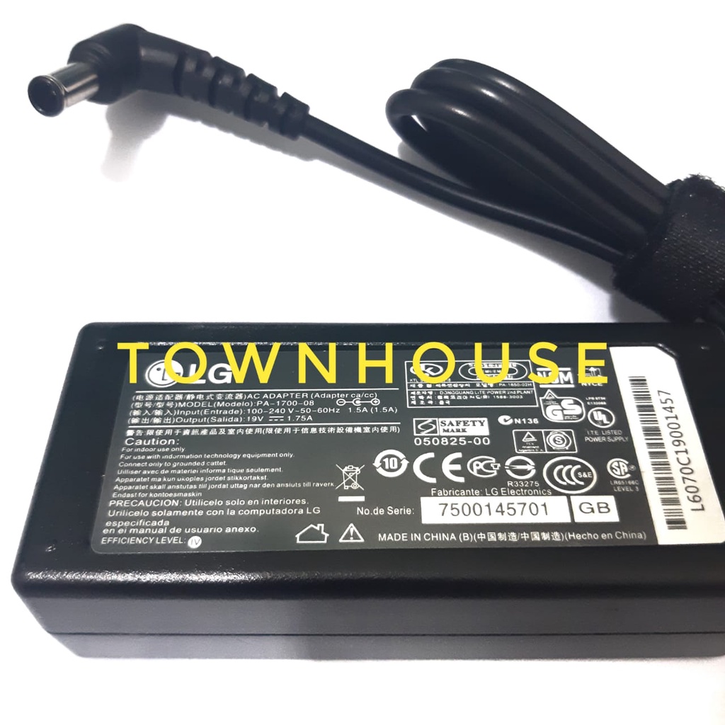 Charger Adapter for LG LG Monitor LCD TV AC Adaptor Kabel Catu Daya 32LH510 LCAP21C LCAP25B ADS-45SN-19-3 E225e1s E2251T E2051S