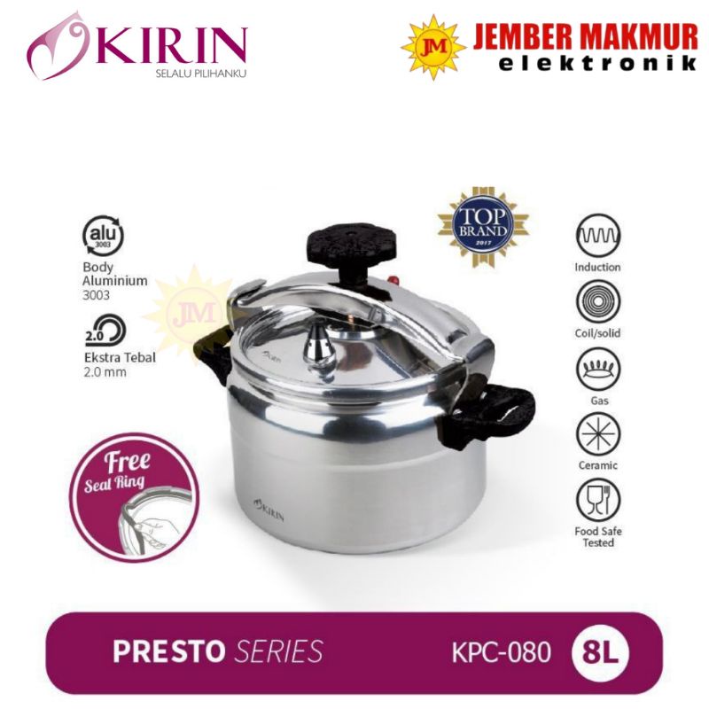 Panci Presto Kirin Pressure Cooker 8Liter KPC-080