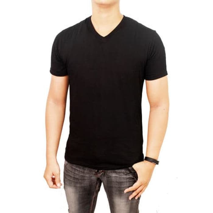 Kaos Oblong  Pria V-Neck Agree