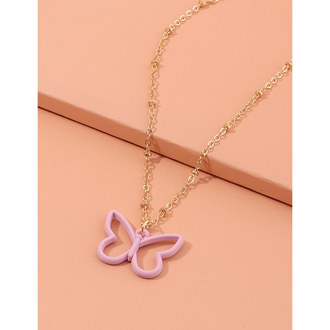 LRC Kalung Fashion Dripping Butterfly Hollow Alloy K4583X