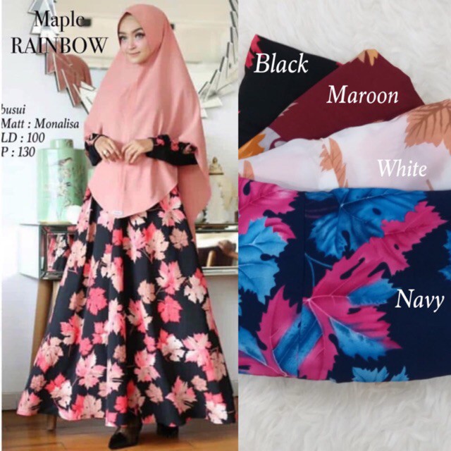 (1KG=4PCS) MAPLE RAINBOW GAMIS BUSUI RESLETING DEPAN SYARI MONALISA SUPER MURAH BAHAN IMPORT