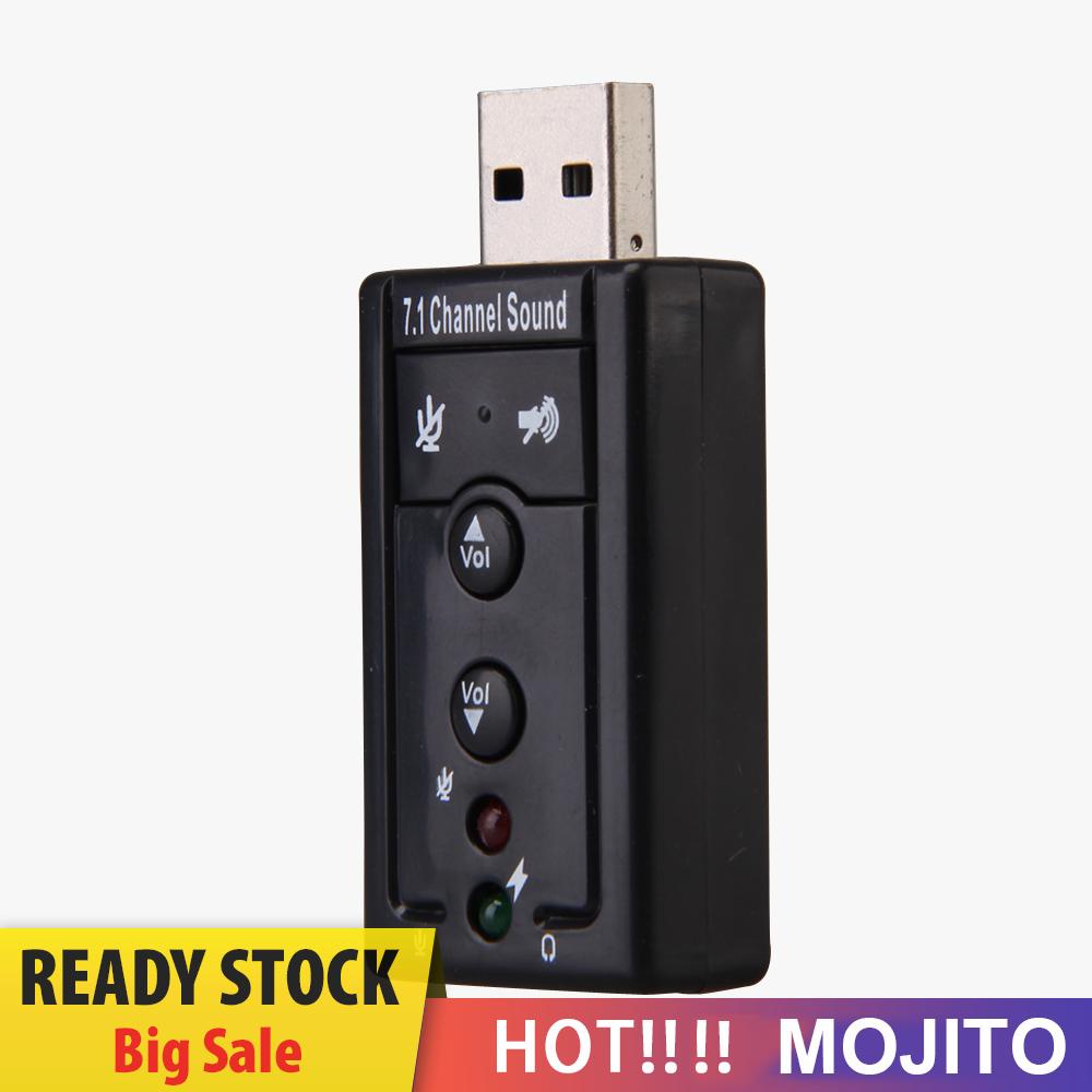 MOJITO USB External 7.1 Channel CH Virtual Audio Sound Card Adapter PC